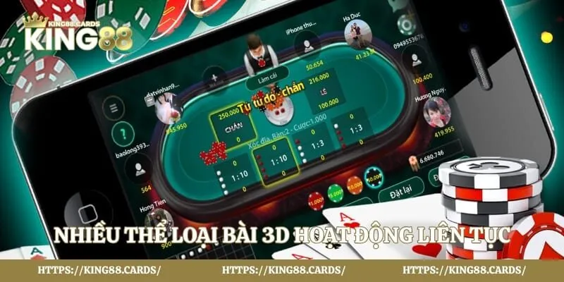 Nhiều thể loại bài 3D hoạt động liên tục mỗi ngày tại nhà cái